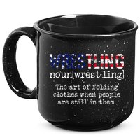 Wrestling The Art Of Folding Clothes With People Still Them 15oz Campfire Ceramic Mug