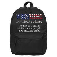 Wrestling The Art Of Folding Clothes With People Still Them 16 in Basic Backpack