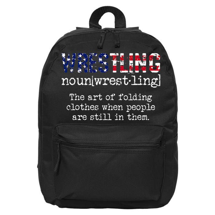 Wrestling The Art Of Folding Clothes With People Still Them 16 in Basic Backpack