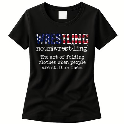 Wrestling The Art Of Folding Clothes With People Still Them Womens T-Shirt
