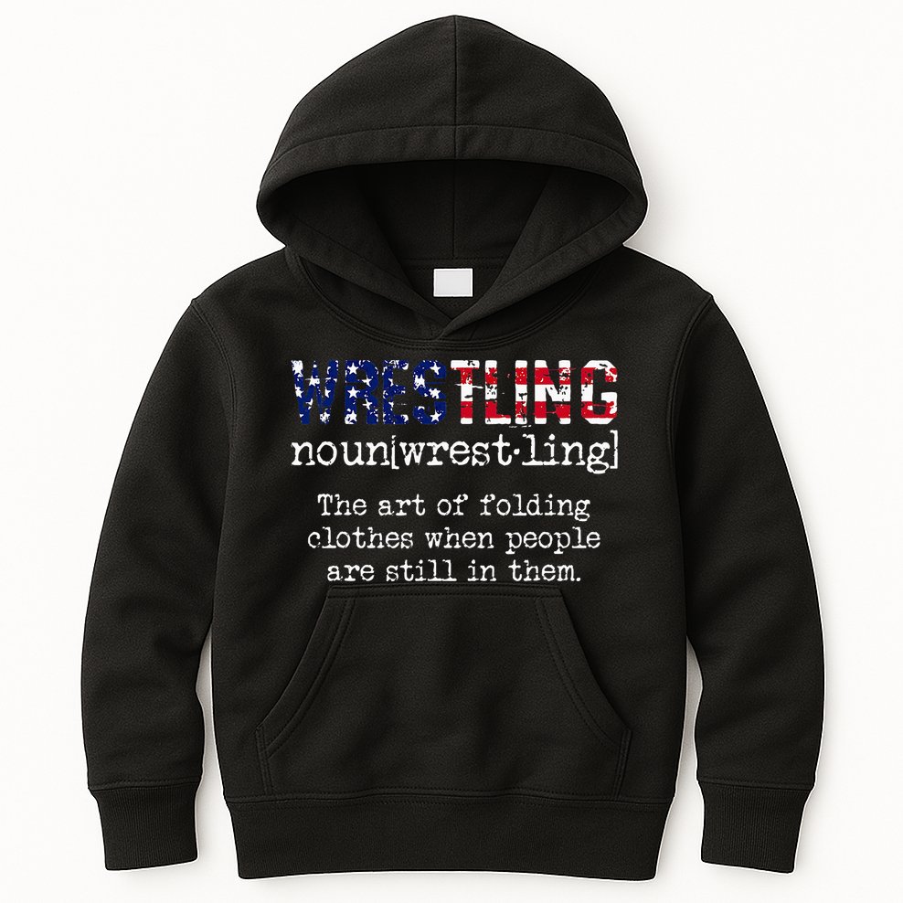 Wrestling The Art Of Folding Clothes With People Still Them Kids Hoodie