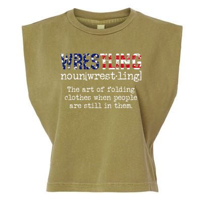 Wrestling The Art Of Folding Clothes With People Still Them Garment-Dyed Women's Muscle Tee