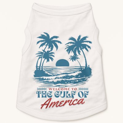 Welcome To AmericaS Gulf Beach Retro Gulf Of Usa America Doggie Tank