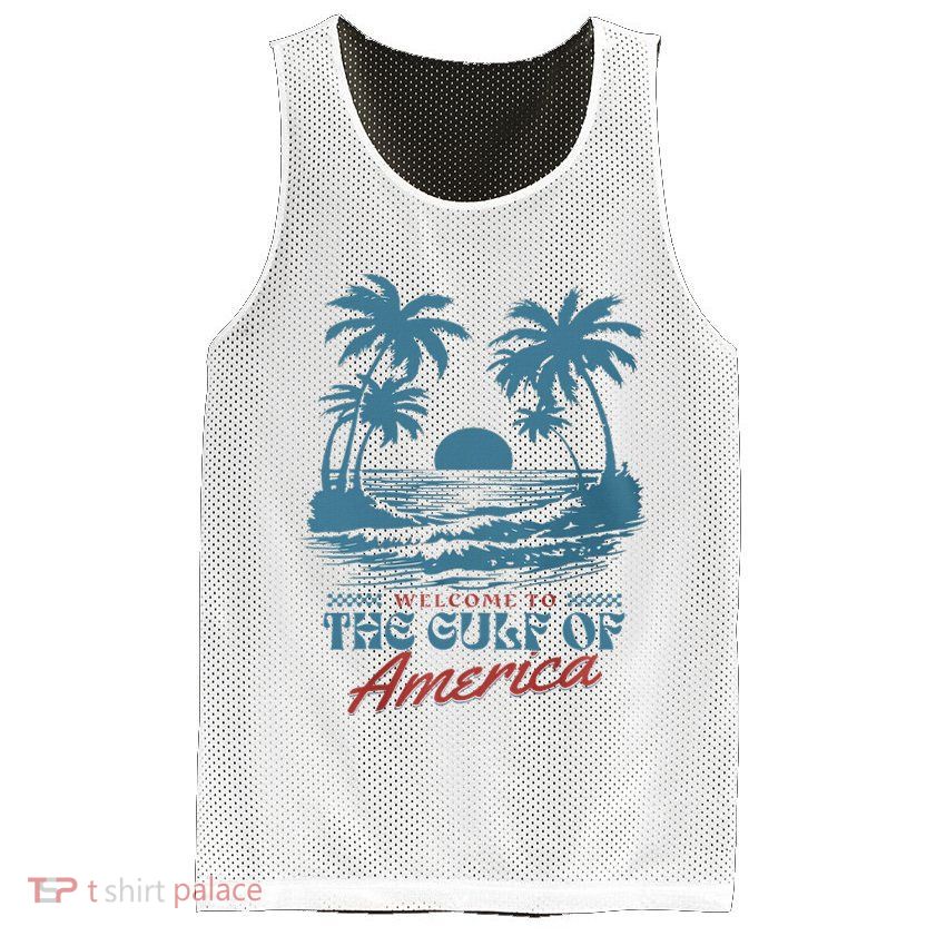 Welcome To AmericaS Gulf Beach Retro Gulf Of Usa America Mesh Reversible Basketball Jersey Tank