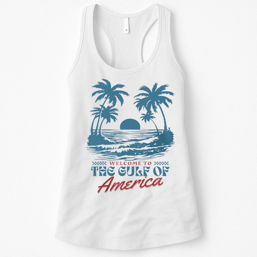Welcome To AmericaS Gulf Beach Retro Gulf Of Usa America Womens Tank Top