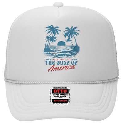 Welcome To AmericaS Gulf Beach Retro Gulf Of Usa America Trucker Hat