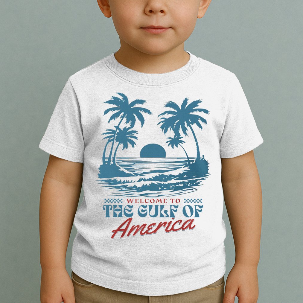 Welcome To AmericaS Gulf Beach Retro Gulf Of Usa America Toddler T-Shirt