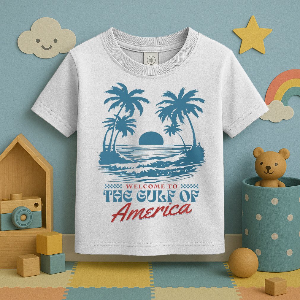 Welcome To AmericaS Gulf Beach Retro Gulf Of Usa America Toddler T-Shirt