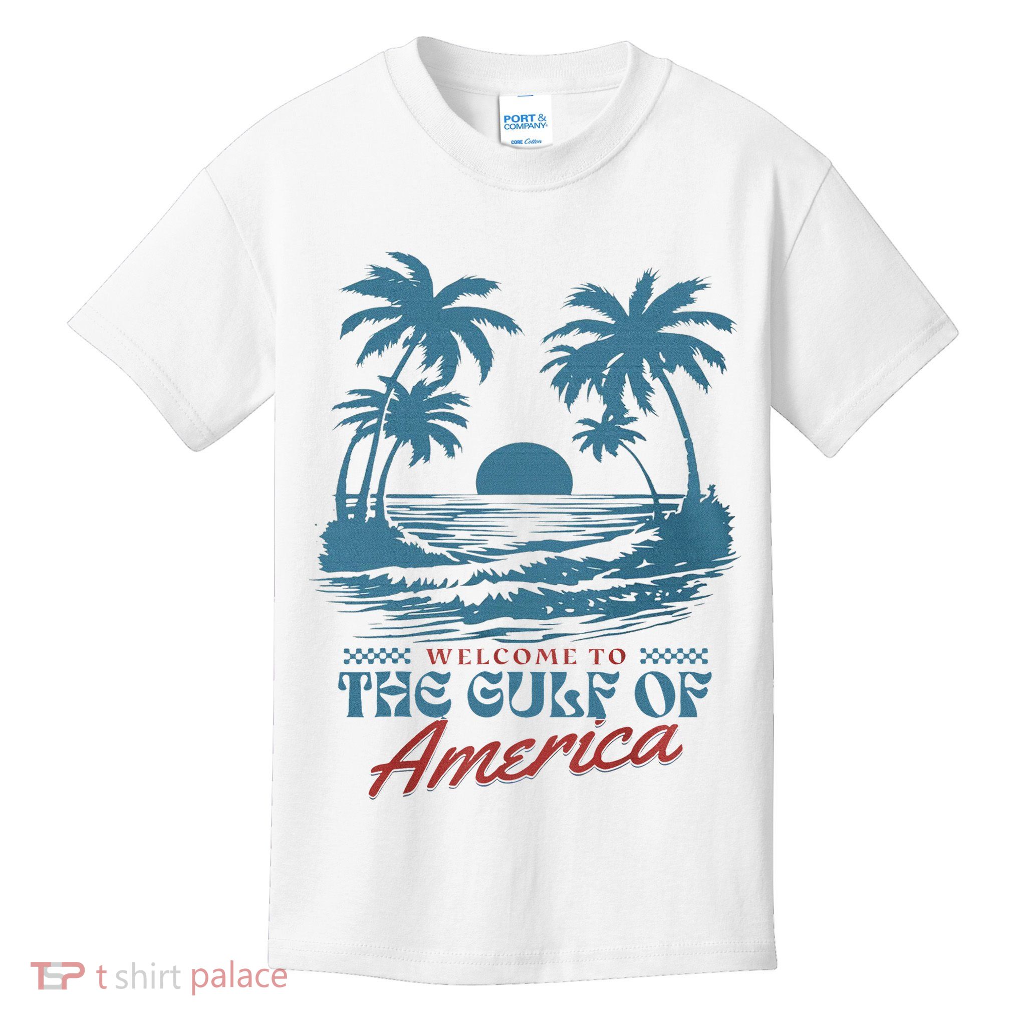 Welcome To AmericaS Gulf Beach Retro Gulf Of Usa America Kids T-Shirt