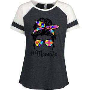 Wo Th Autistic Autism Awareness Mom Life Gift Enza Ladies Jersey Colorblock Tee