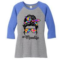 Wo Th Autistic Autism Awareness Mom Life Gift Women's Tri-Blend 3/4-Sleeve Raglan Shirt