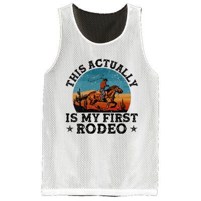 Wo This Actually Is My First Rodeo Country Life Howdy Vintage Mesh Reversible Basketball Jersey Tank