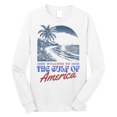 Welcome To AmericaS Gulf Retro Vintage Beach Long Sleeve Shirt