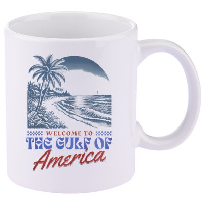 Welcome To AmericaS Gulf Retro Vintage Beach 11oz C Handle Ceramic Mug
