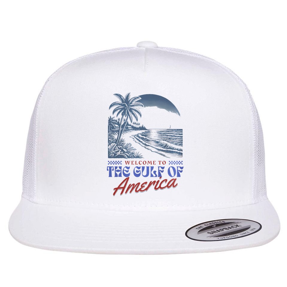 Welcome To AmericaS Gulf Retro Vintage Beach Flat Bill Trucker Hat