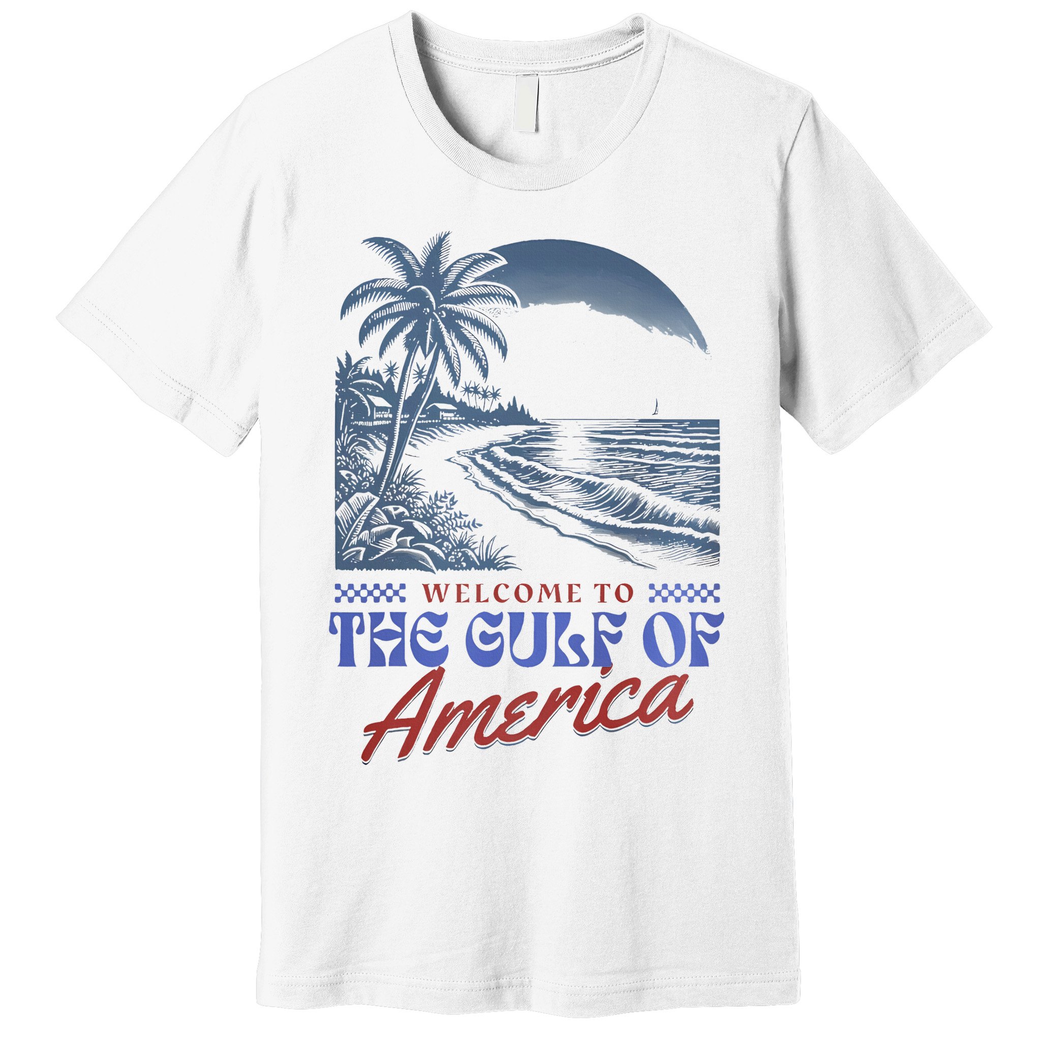 Welcome To AmericaS Gulf Retro Vintage Beach Premium T-Shirt