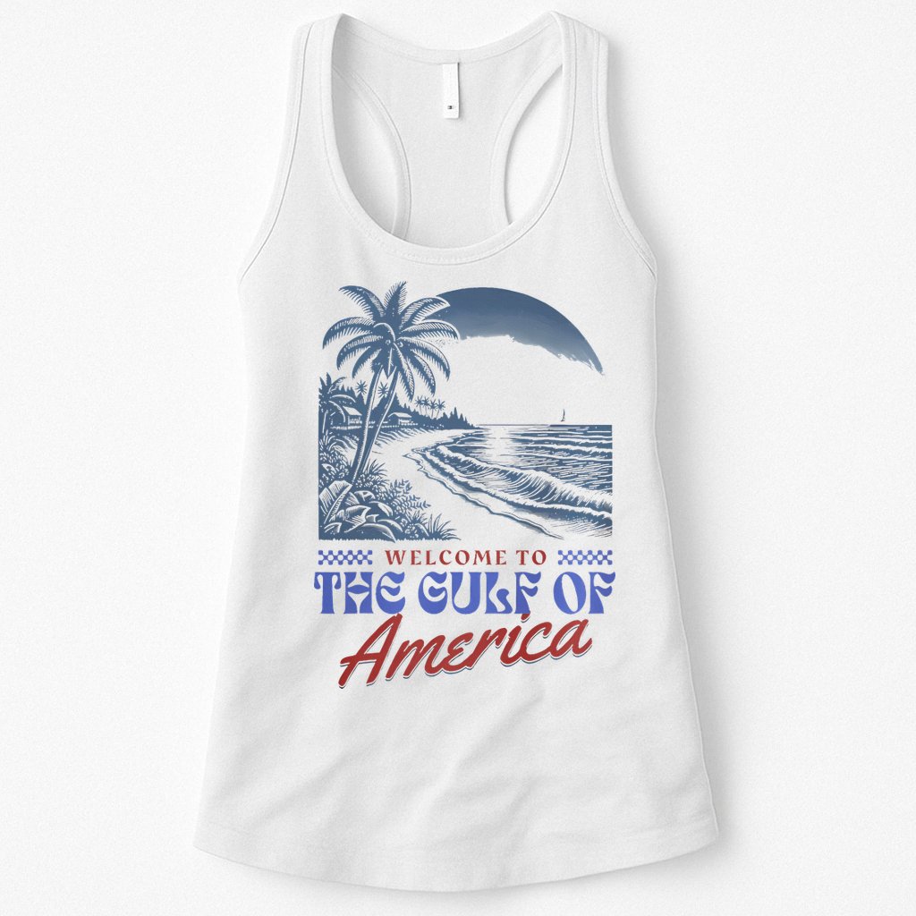 Welcome To AmericaS Gulf Retro Vintage Beach Womens Tank Top