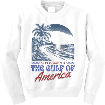 Welcome To AmericaS Gulf Retro Vintage Beach Kids Sweatshirt
