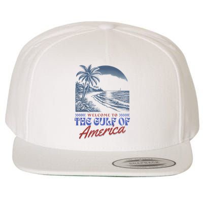 Welcome To AmericaS Gulf Retro Vintage Beach Wool Snapback Cap