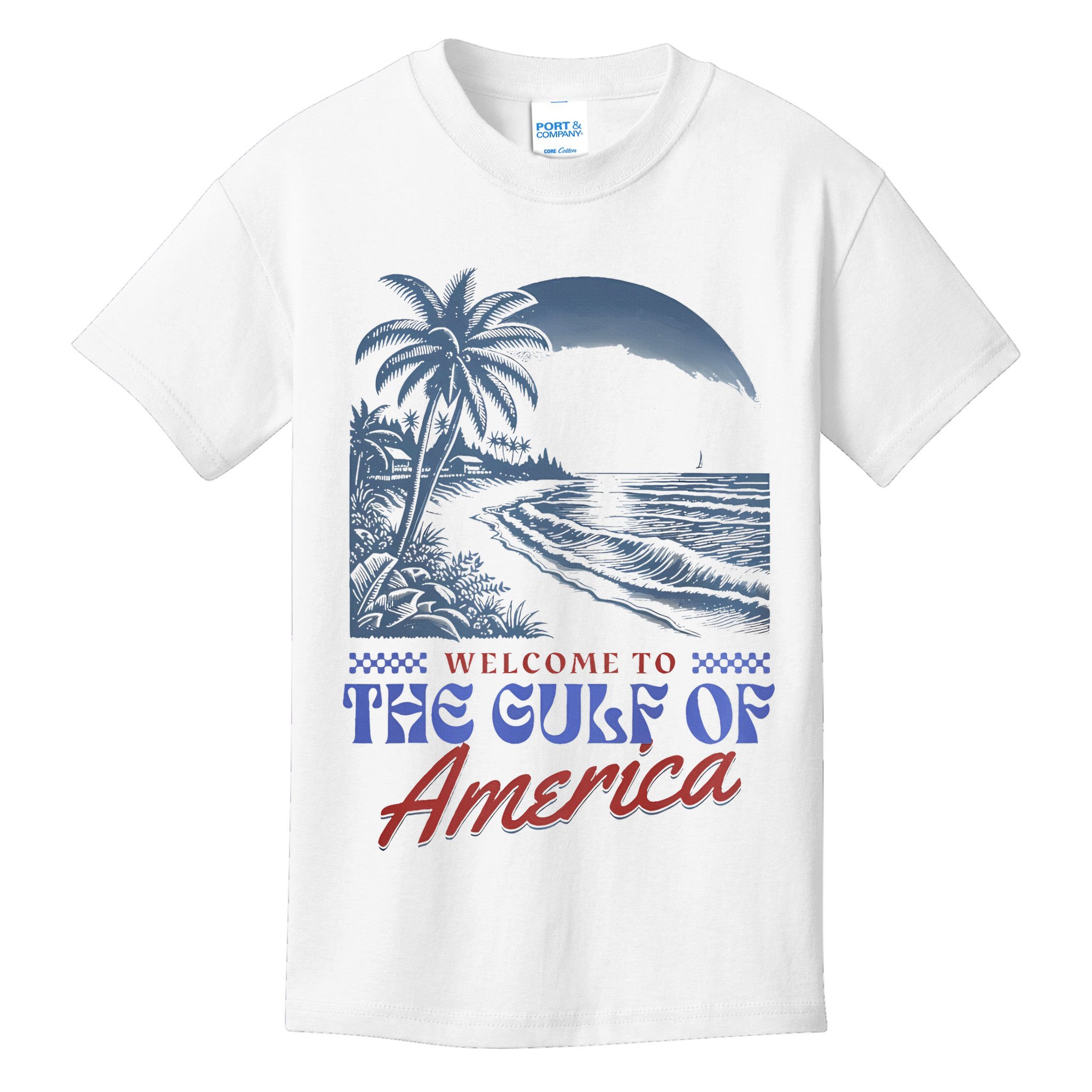 Welcome To AmericaS Gulf Retro Vintage Beach Kids T-Shirt