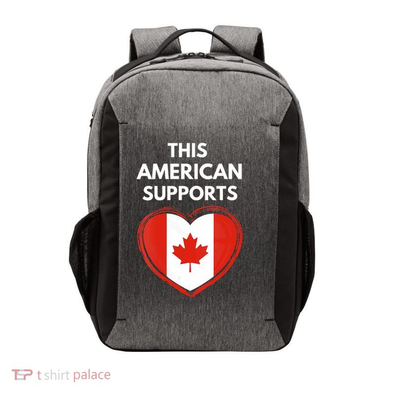Womens This American Supports Canada – Stand with Our Neighbors  Vector Backpack