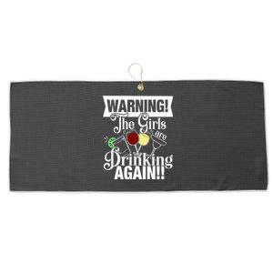 Warning The Are Drinking Again Large Microfiber Waffle Golf Towel