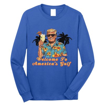 Welcome To AmericaS Gulf Funny Trump Beach Cruise Long Sleeve Shirt