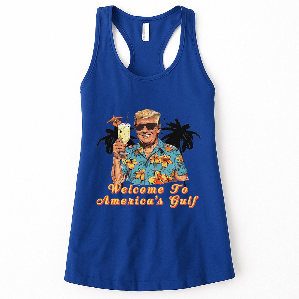 Welcome To AmericaS Gulf Funny Trump Beach Cruise Womens Tank Top