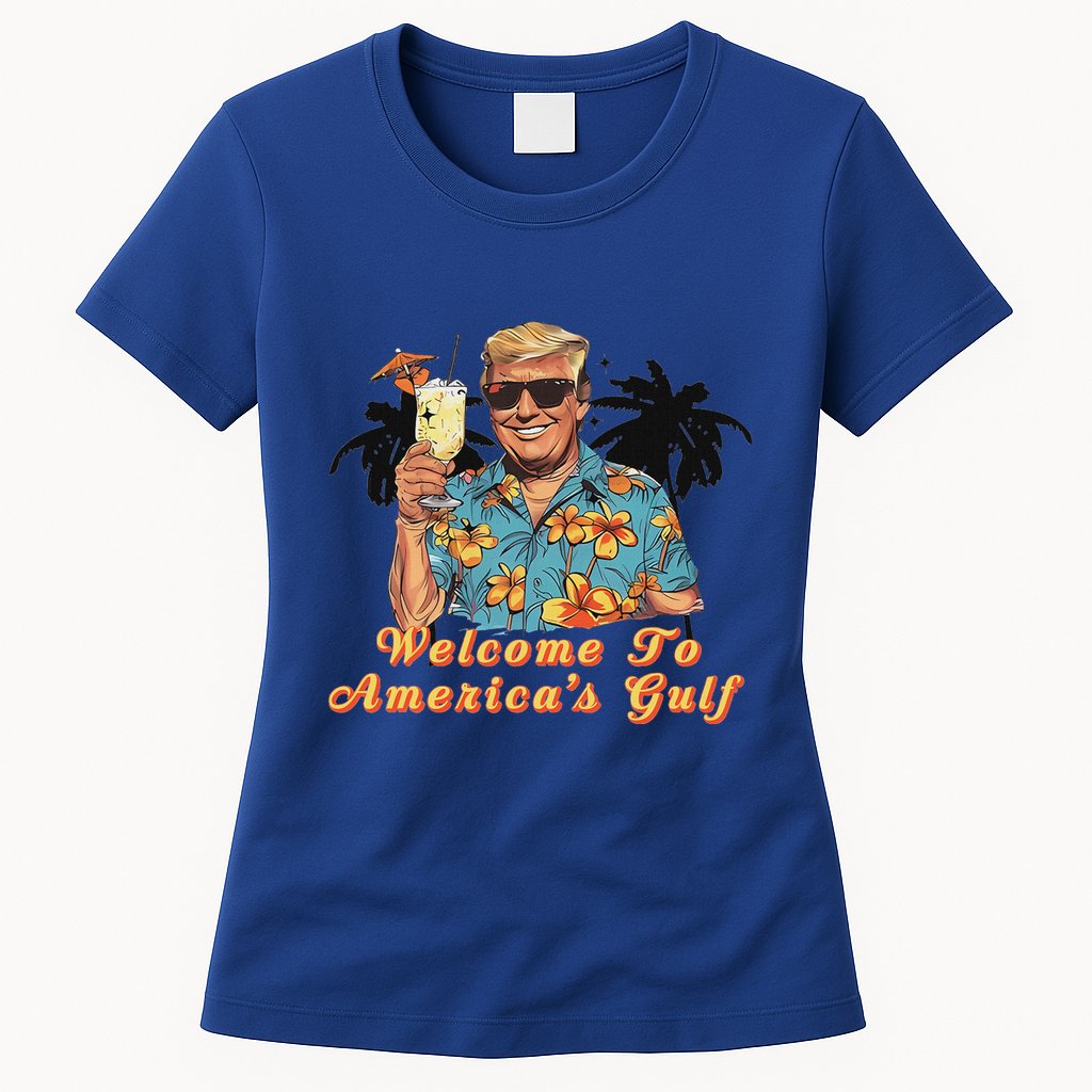 Welcome To AmericaS Gulf Funny Trump Beach Cruise Womens T-Shirt