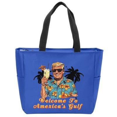Welcome To AmericaS Gulf Funny Trump Beach Cruise Zip Tote Bag