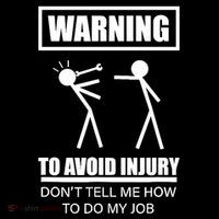 Warning To Avoid Injury Funny Artisan Repair Mechanic Gift Tall T-Shirt
