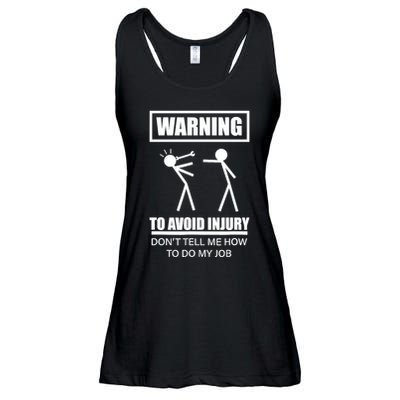 Warning To Avoid Injury Funny Artisan Repair Mechanic Gift Ladies Essential Flowy Tank