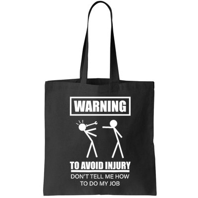 Warning To Avoid Injury Funny Artisan Repair Mechanic Gift Bag