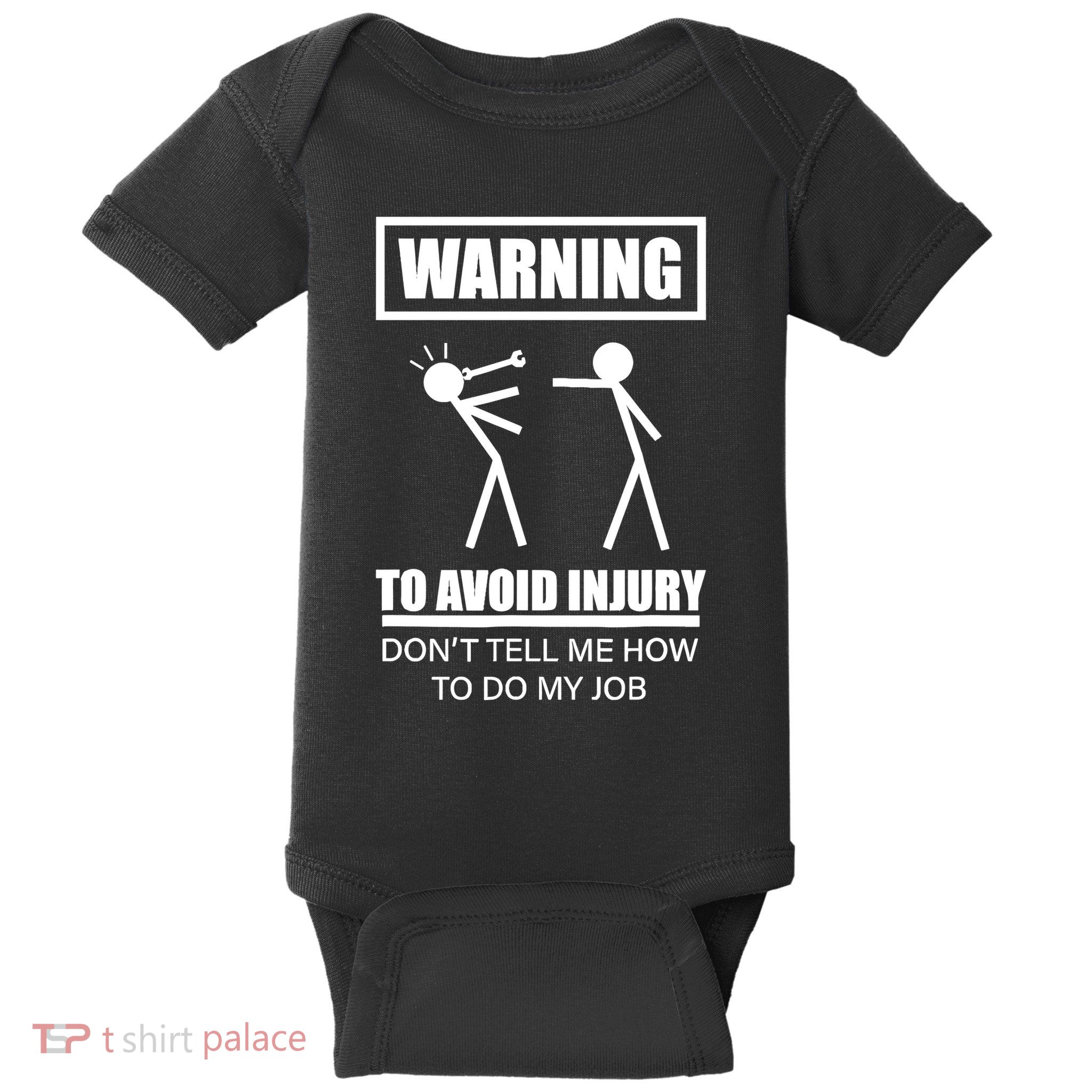 Warning To Avoid Injury Funny Artisan Repair Mechanic Gift Baby Bodysuit
