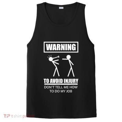 Warning To Avoid Injury Funny Artisan Repair Mechanic Gift PosiCharge Competitor Tank