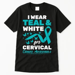 Wear Teal And White Cervical Cancer Awareness Tall T-Shirt