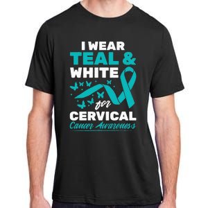 Wear Teal And White Cervical Cancer Awareness Adult ChromaSoft Performance T-Shirt