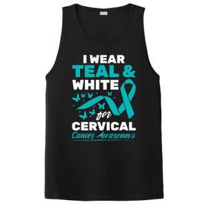 Wear Teal And White Cervical Cancer Awareness PosiCharge Competitor Tank