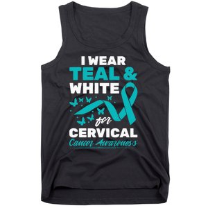 Wear Teal And White Cervical Cancer Awareness Tank Top