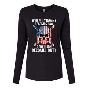 When Tyranny Becomes Law Rebellion Becomes Duty Patriotic Womens Cotton Relaxed Long Sleeve T-Shirt