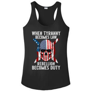 When Tyranny Becomes Law Rebellion Becomes Duty Patriotic Ladies PosiCharge Competitor Racerback Tank