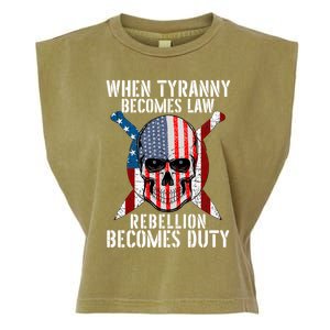 When Tyranny Becomes Law Rebellion Becomes Duty Patriotic Garment-Dyed Women's Muscle Tee