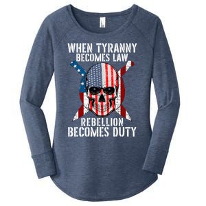 When Tyranny Becomes Law Rebellion Becomes Duty Patriotic Women's Perfect Tri Tunic Long Sleeve Shirt