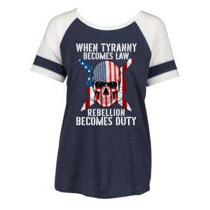 When Tyranny Becomes Law Rebellion Becomes Duty Patriotic Enza Ladies Jersey Colorblock Tee