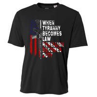 When Tyranny Becomes Law Rebellion Becomes Duty Guns Veteran Cooling Performance Crew T-Shirt