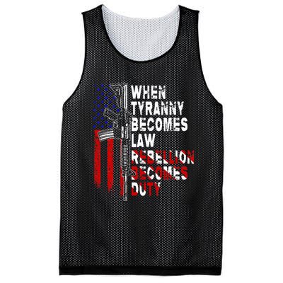 When Tyranny Becomes Law Rebellion Becomes Duty Guns Veteran Mesh Reversible Basketball Jersey Tank