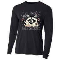 Weird Teachers Build Character Raccoon Teacher Appreciation Cooling Performance Long Sleeve Crew