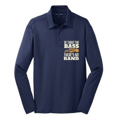 Without The Bass Bassist Guitarist Bass Guitar Player Silk Touch Performance Long Sleeve Polo