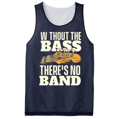 Without The Bass Bassist Guitarist Bass Guitar Player Mesh Reversible Basketball Jersey Tank