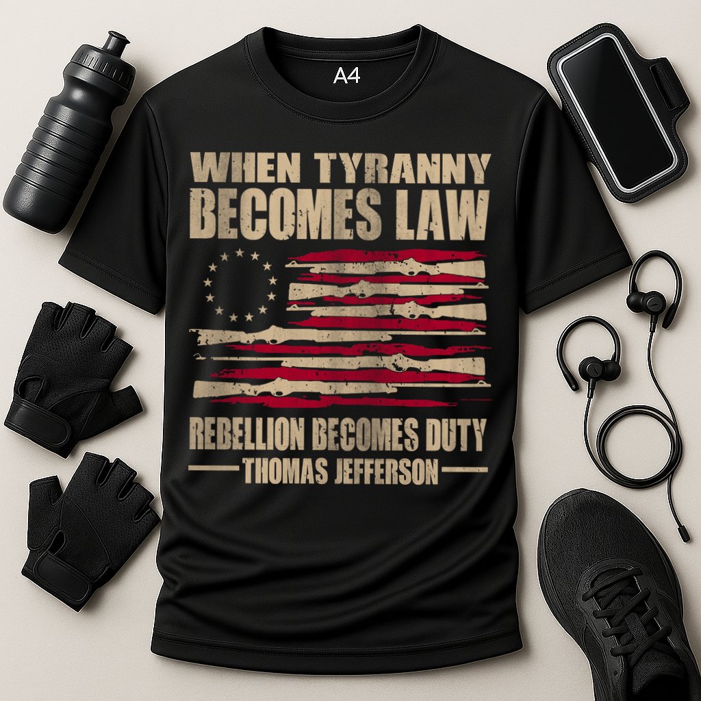 When Tyranny Becomes Law Rebellion Becomes Duty Cooling Performance Crew T-Shirt